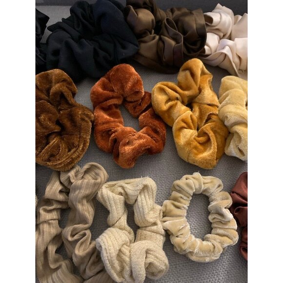 Hair Scrunchie Tie Neutral Color Assorted Bundle Set of 50 - Picture 8 of 11